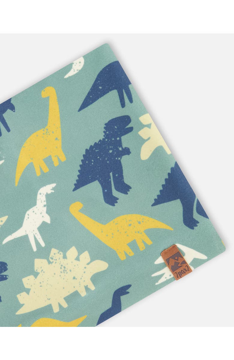Deux par Deux Stretch Jersey Dinosaur Neck Tube, Alternate, color, Green Dinosaur Print