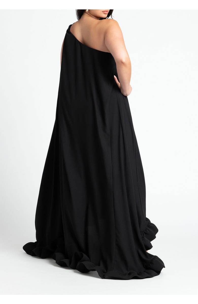 ELOQUII Dramatic Ruffle Gown, Alternate, color, Black Onyx