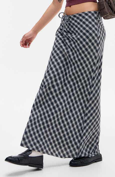 BDG Urban Outfitters Plaid Cotton Maxi Skirt