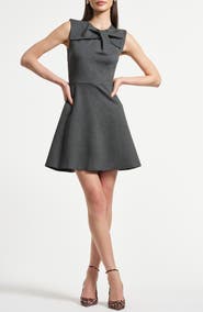 Isaac Mizrahi New York Sleeveless Bow Ponte Minidress