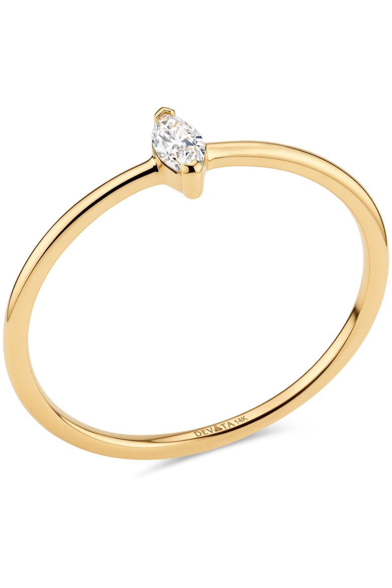Marquise Lab Grown Diamond Solitaire Ring in 14K Gold, Alternate, color, Yellow Gold
