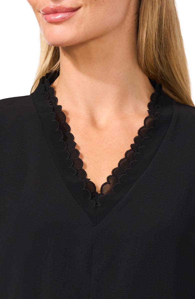 CeCe Scallop Detail Georgette Top, Alternate, color, 