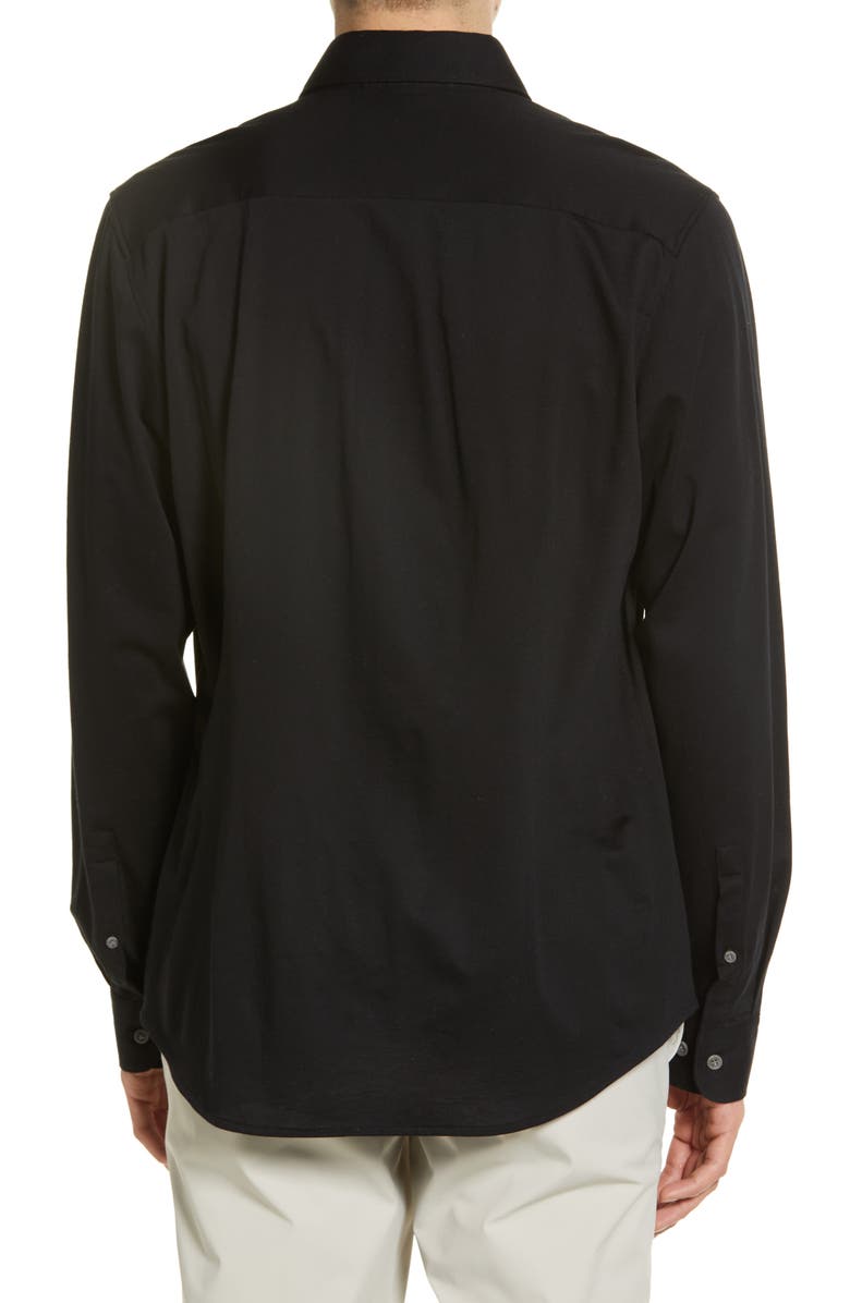 Jack Victor Abbott Cotton Jersey Button-Up Shirt, Alternate, color, Black