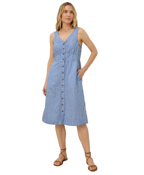 Canopy Linen Blend Button-Front Dress Made with Organic Cotton