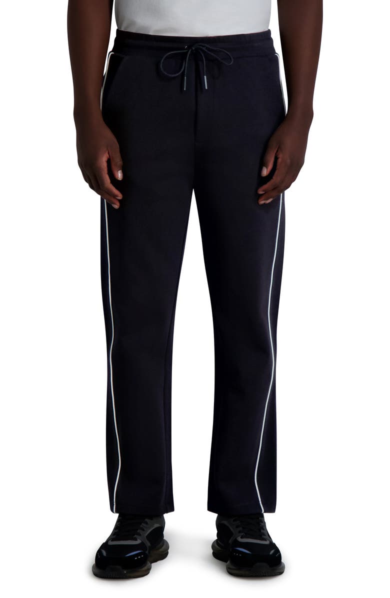 KARL LAGERFELD PARIS Relaxed Scuba Knit Track Pants, Main, color,