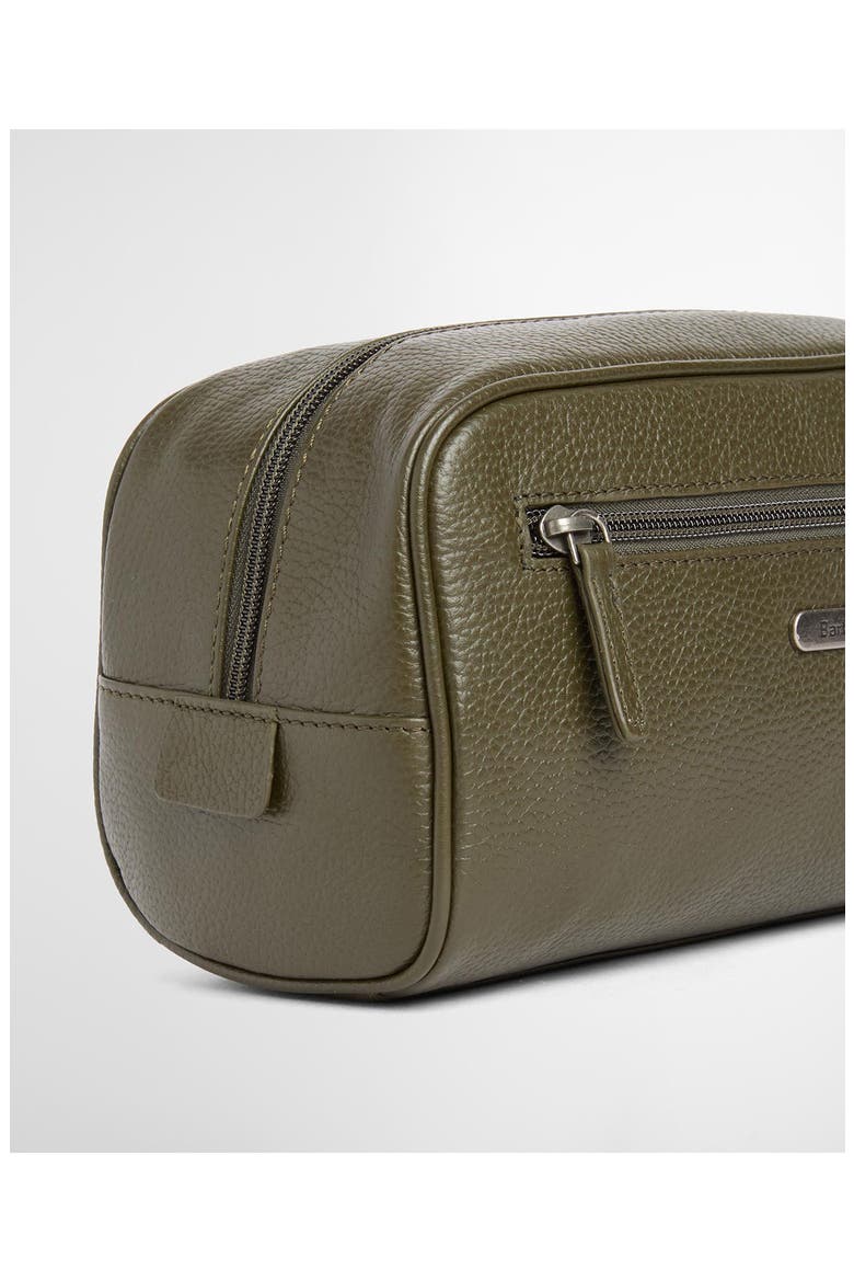 Brunton Leather Washbag, Alternate, color, DARK OLIVE