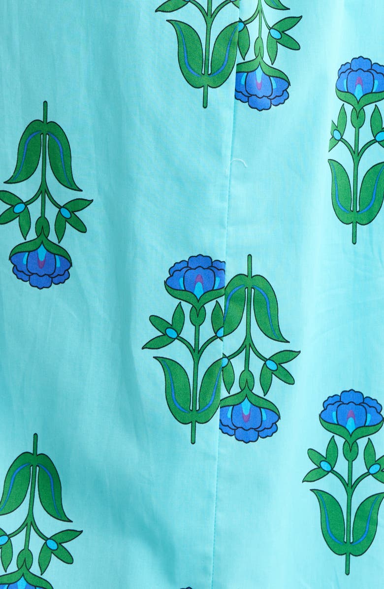 SUGARLIPS Amena Floral Maray Smocked Cotton Midi Dress, Alternate, color, Blue Green