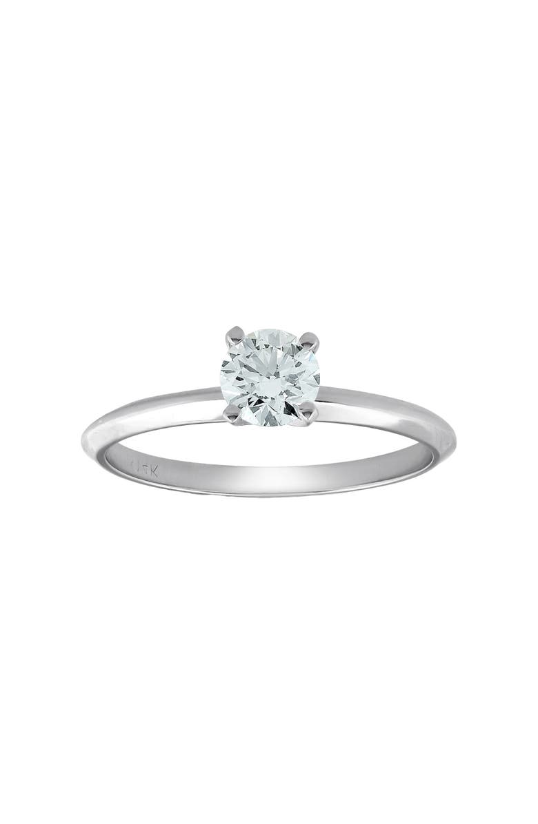 Bliss Diamond 1/3ct Round Solitaire Diamond Engagement Ring 14K Gold, Main, color, 