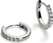 Ana Luisa Huggie Hoops - Pave Huggie Hoops Silver