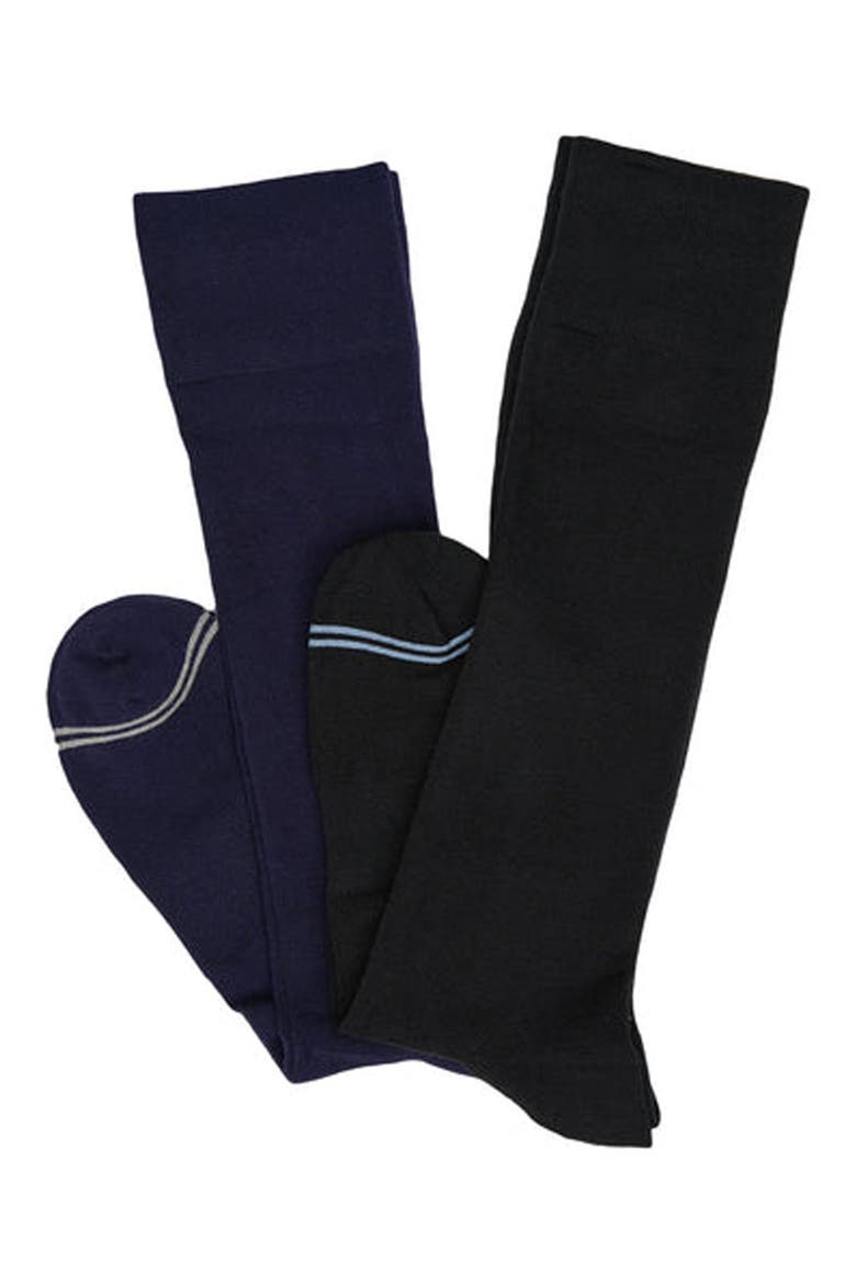 2-Pack Dress Socks, Main, color, ASSORTED BLACK / NAVY