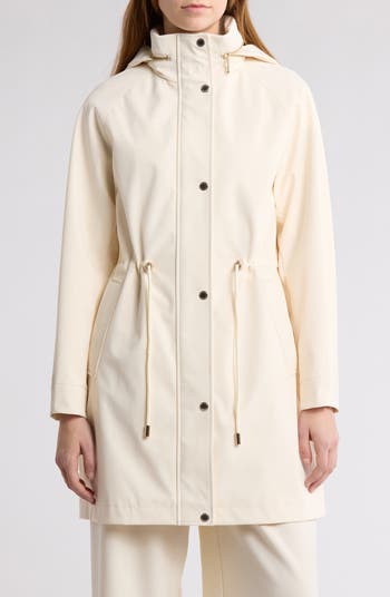 Water Resistant Hooded Drawstring Waist Jacket