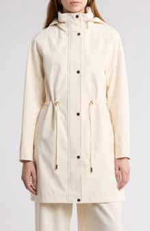 BCBGeneration Water Resistant Hooded Drawstring Waist Jacket