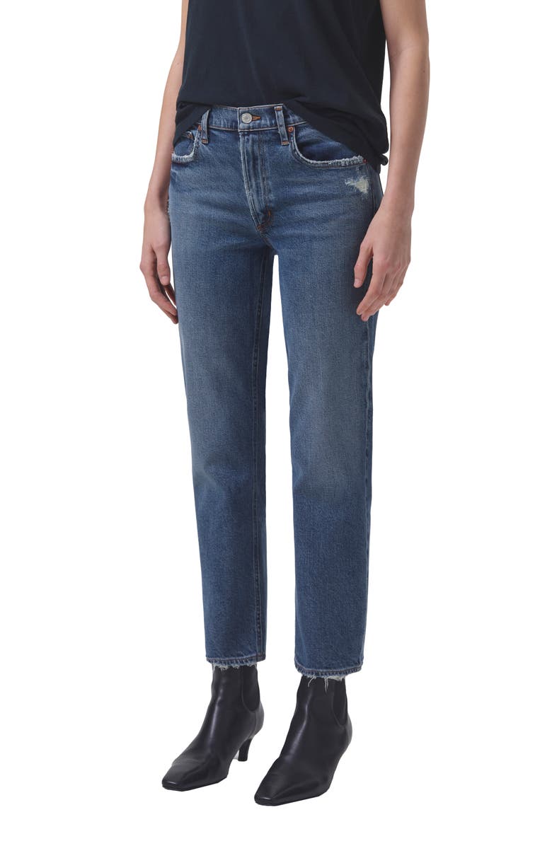 AGOLDE Kye Mid Rise Ankle Straight Leg Jeans, Alternate, color, 