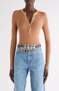 Chloé Long Sleeve Wool Rib Henley
