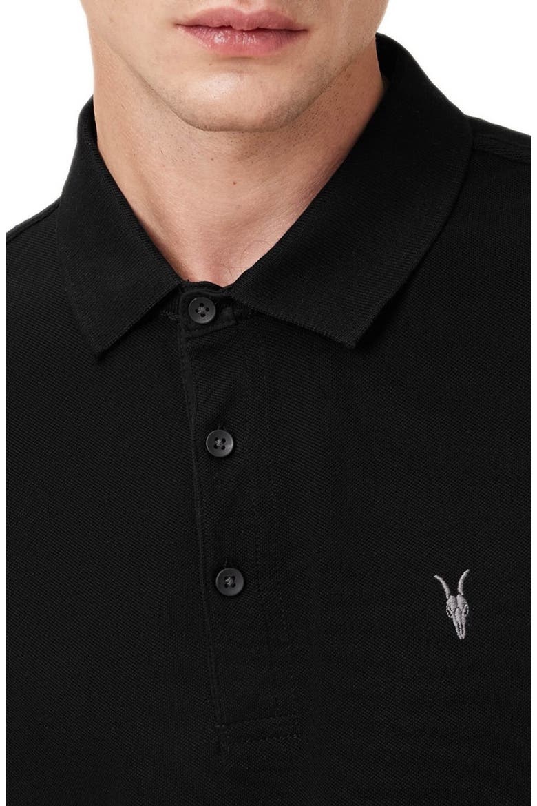 Reform Cotton Piqué Polo, Alternate, color, BLACK