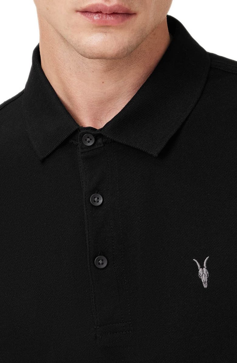 AllSaints Reform Cotton Piqué Polo, Alternate, color, Black