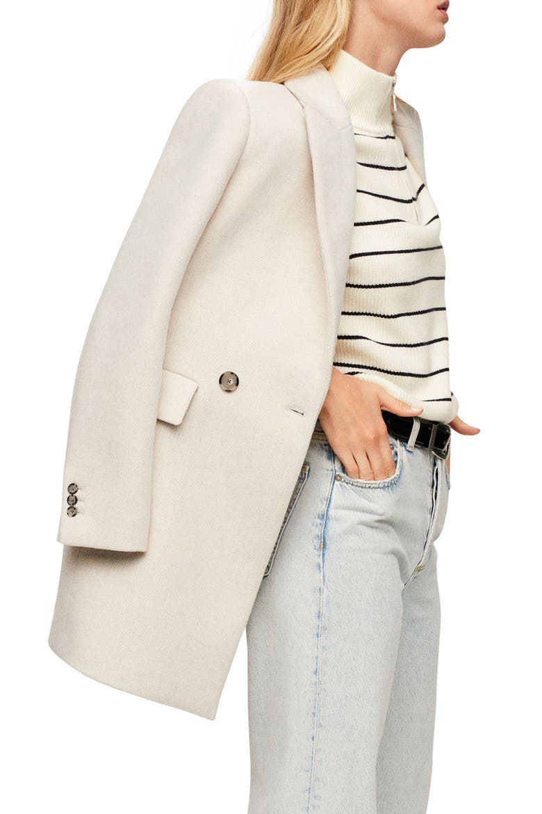 Double Breasted Coat, Alternate, color, LIGHT/ PASTEL GREY