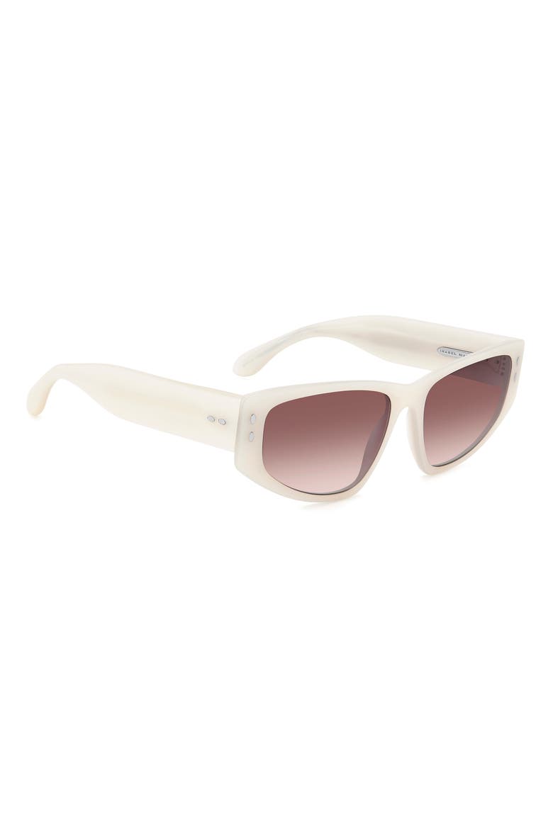 57mm Rectangle Sunglasses, Alternate, color, PEARLED WHITE