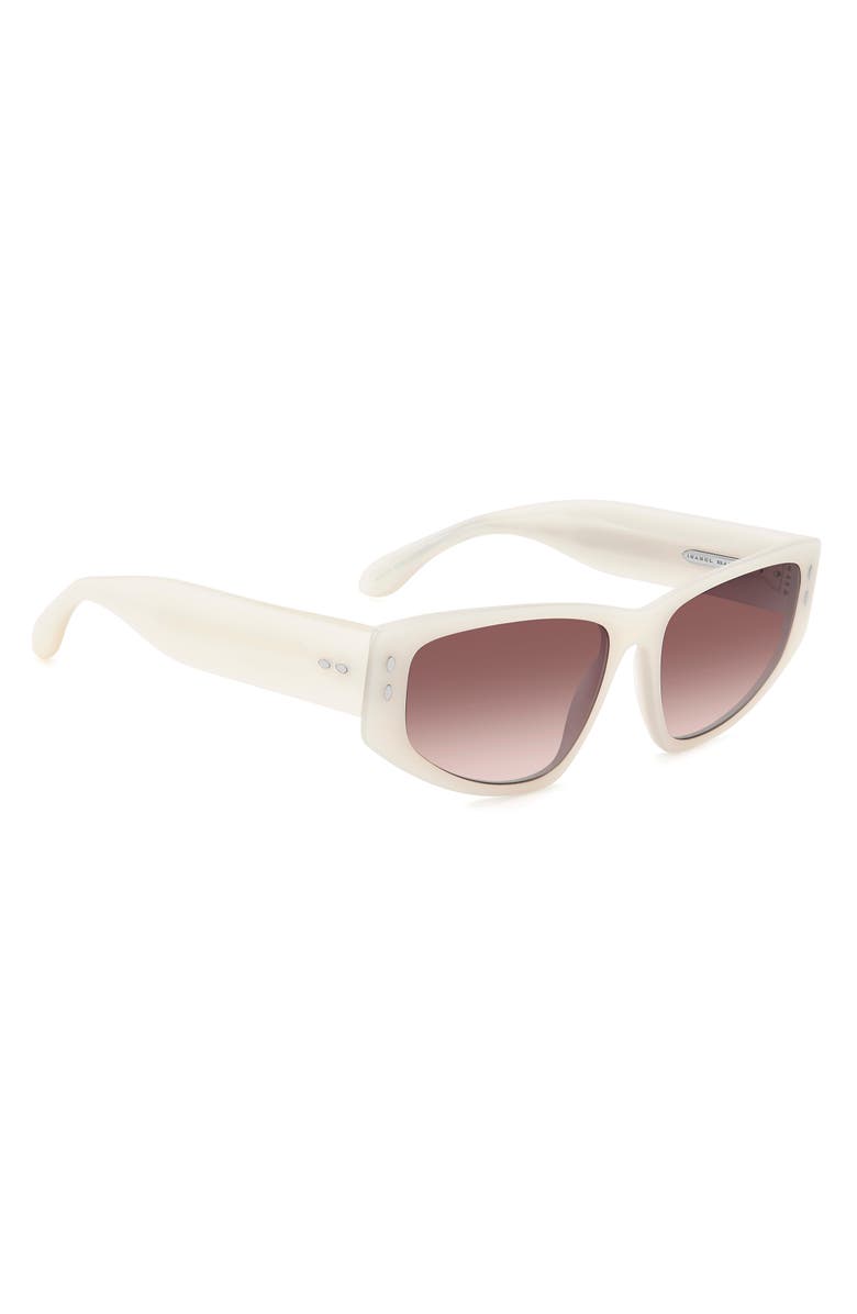 Isabel Marant 57mm Rectangle Sunglasses, Alternate, color, Pearled White