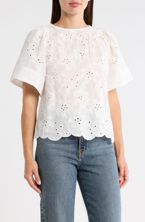 Allover Eyelet Top