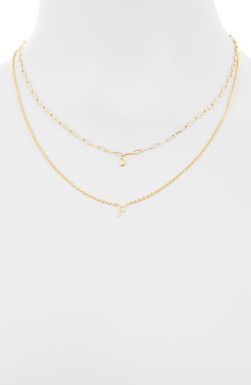 Meshmerise Diamond Initial Charm Necklace In Gold
