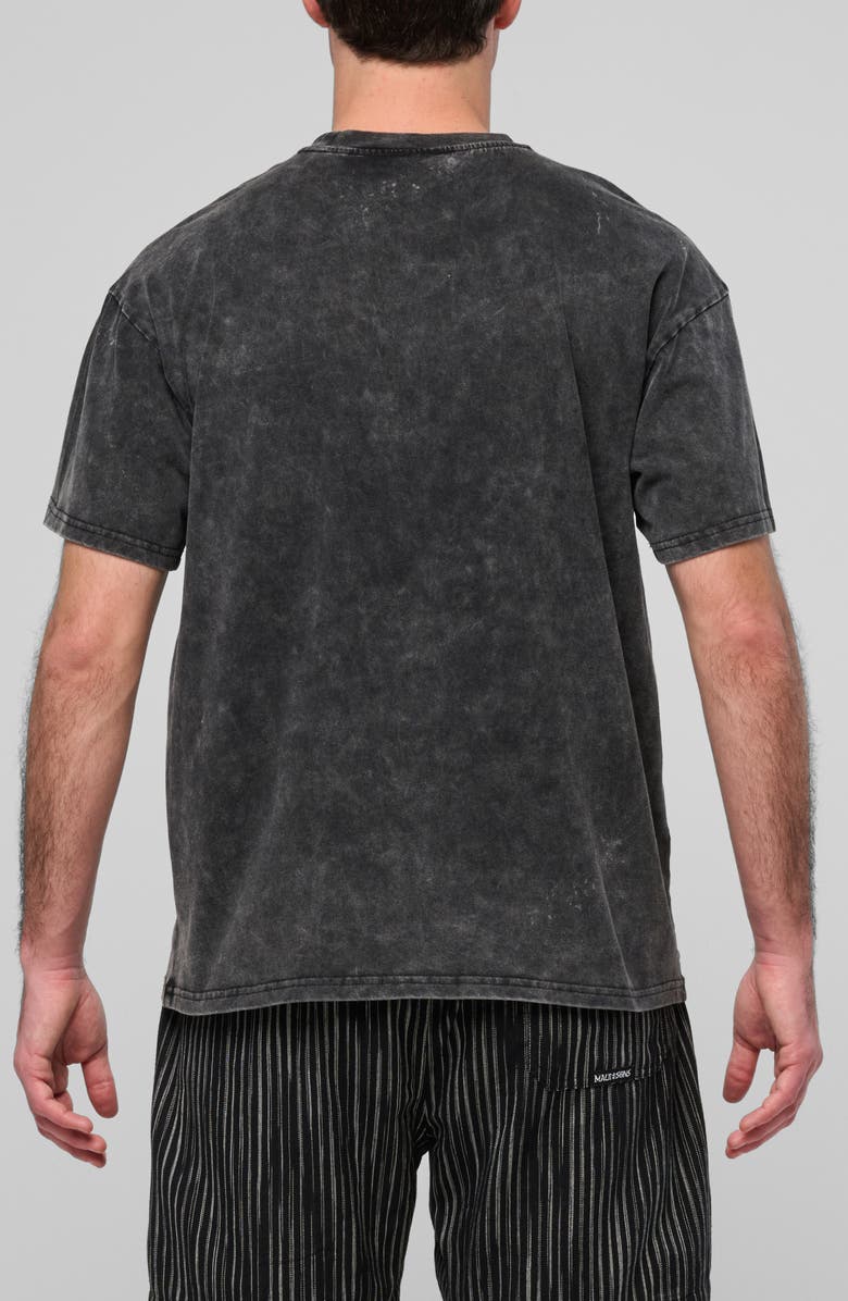 Maui & Sons Shark Teeth Mineral Wash Cotton Graphic T-Shirt, Alternate, color, Black