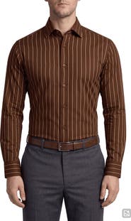 Tahari Stripe Cotton Dress Shirt