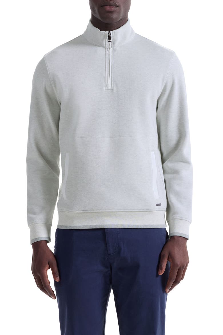 Heathered Quarter Zip Pullover, Main, color, CHALK