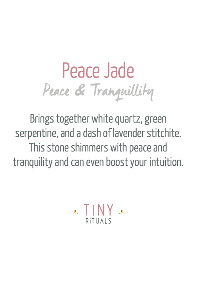 Tiny Rituals Peace Jade Energy Bracelet, Alternate, color, Light Green / Cream