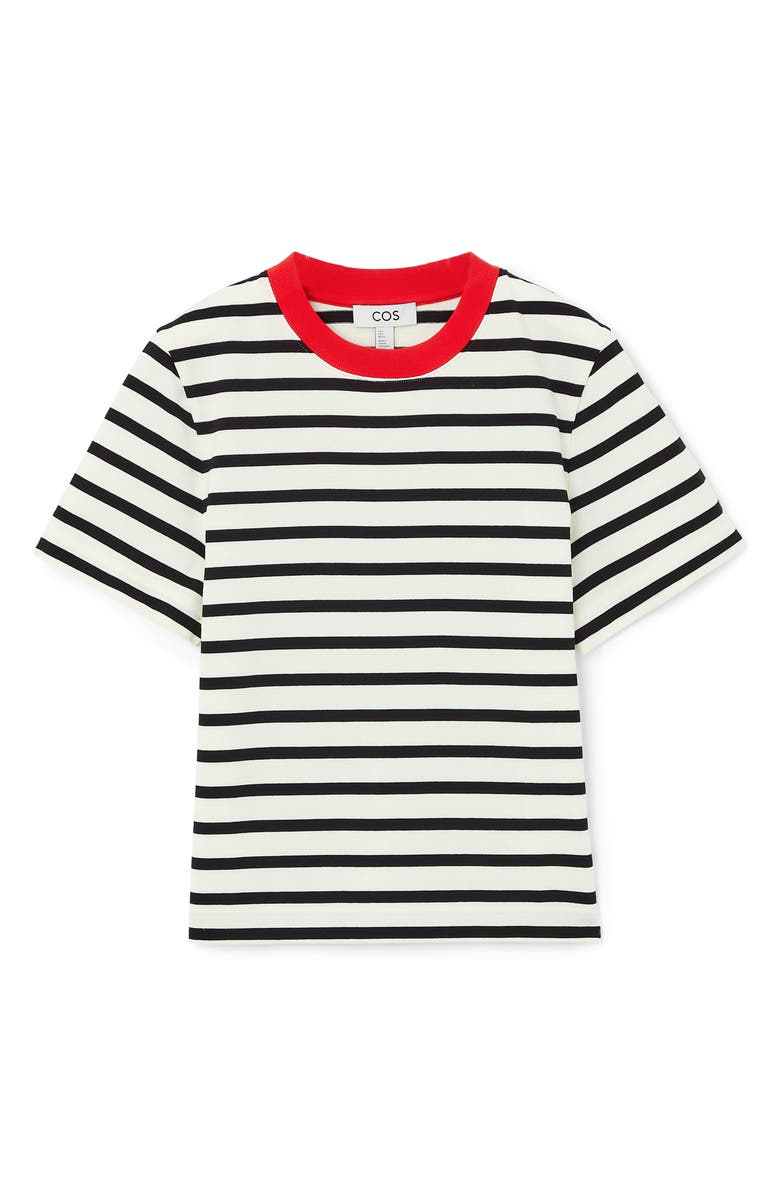 COS The Clean Cut Stripe Cotton T-Shirt, Alternate, color, 