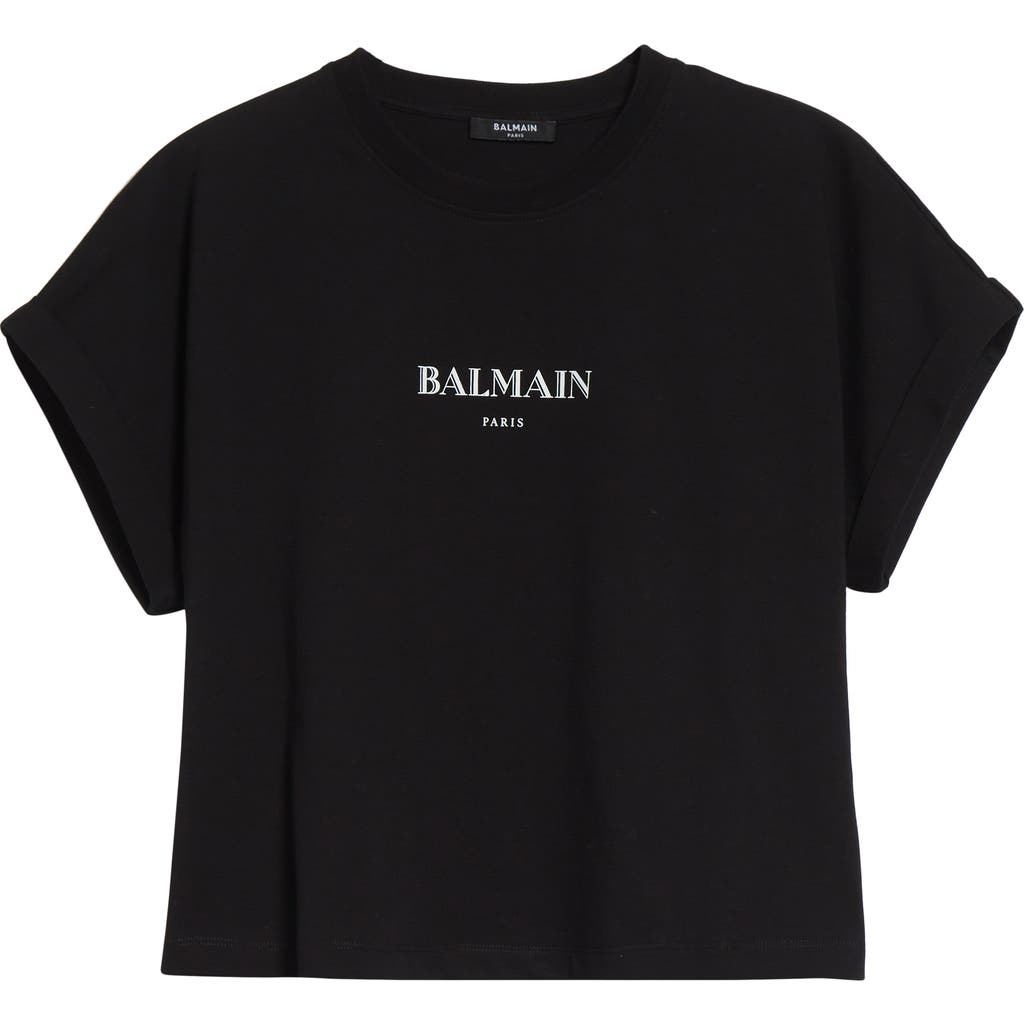 Balmain Logo-print Short-sleeve T-shirt In Black
