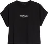 Balmain Logo Crop Graphic T-Shirt