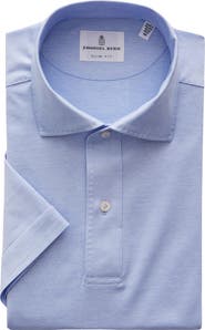 Emanuel Berg Textured Cotton Knit Polo