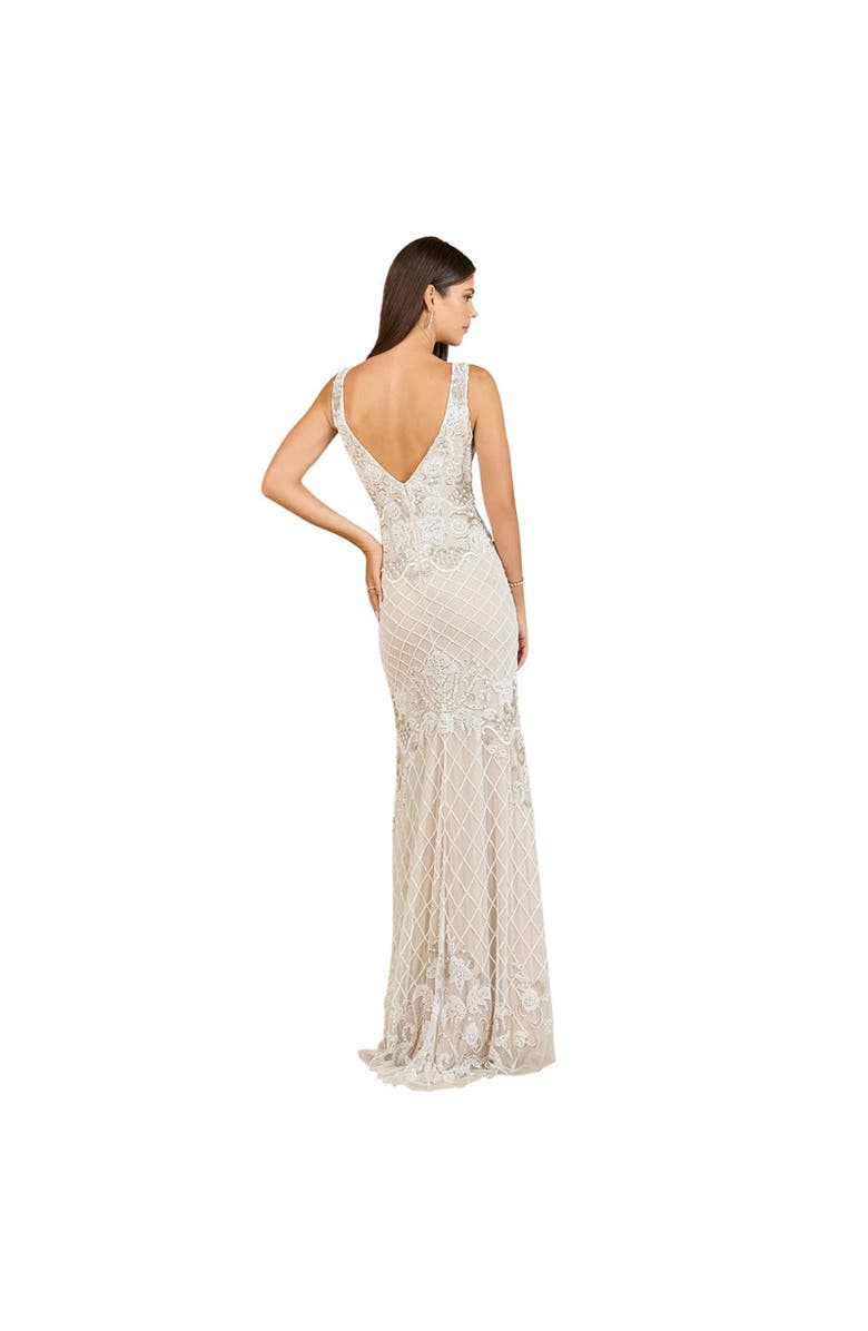 LARA New York High-Neck Sleeveless Wedding Gown, Alternate, color, Ivory