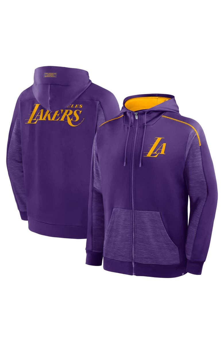FANATICS Men's Fanatics Purple Los Angeles Lakers Back Door Cut Play Defender Full-Zip Hoodie, Main, color, Purple