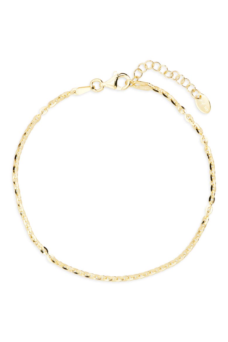 Figaro Chain Bracelet, Main, color, GOLD