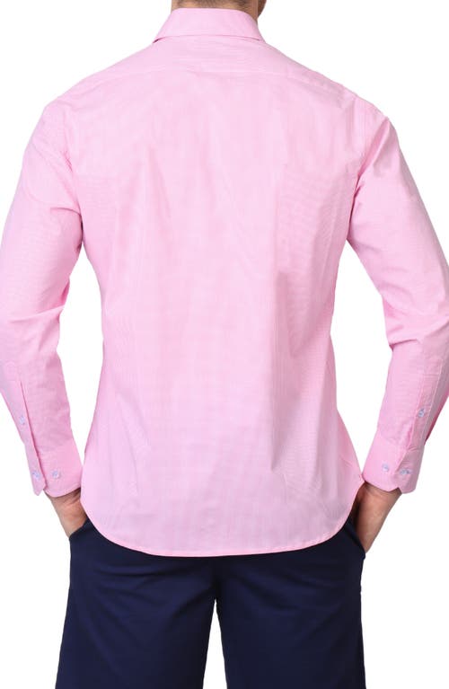 TAILORBYRD TAILORBYRD MICRO GINGHAM STRETCH COTTON BUTTON-UP SHIRT 
