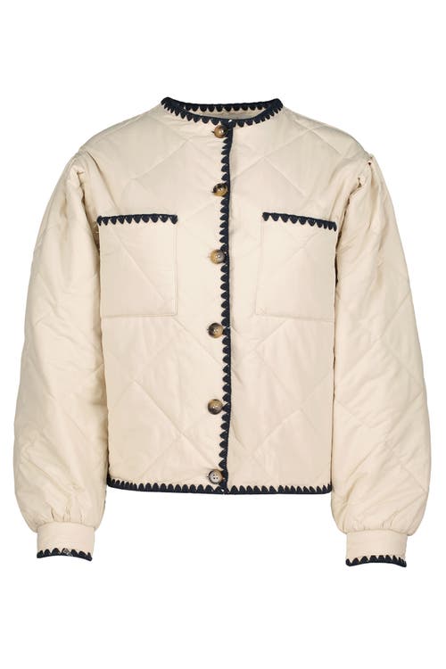 Bishop + Young Brooklyn Whipstitch Quilted Jacket In White