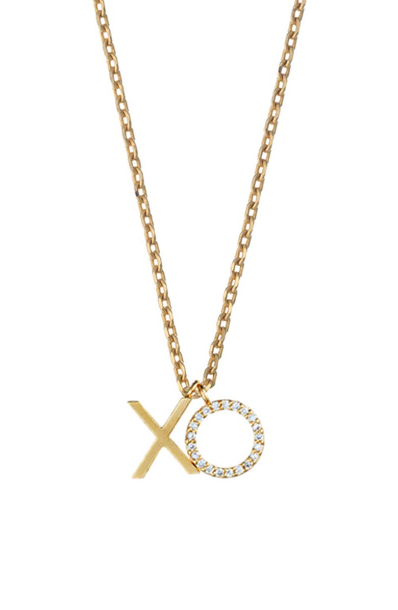Estella Bartlett Positive Vibes Pendant Necklace, Main, color, Gold
