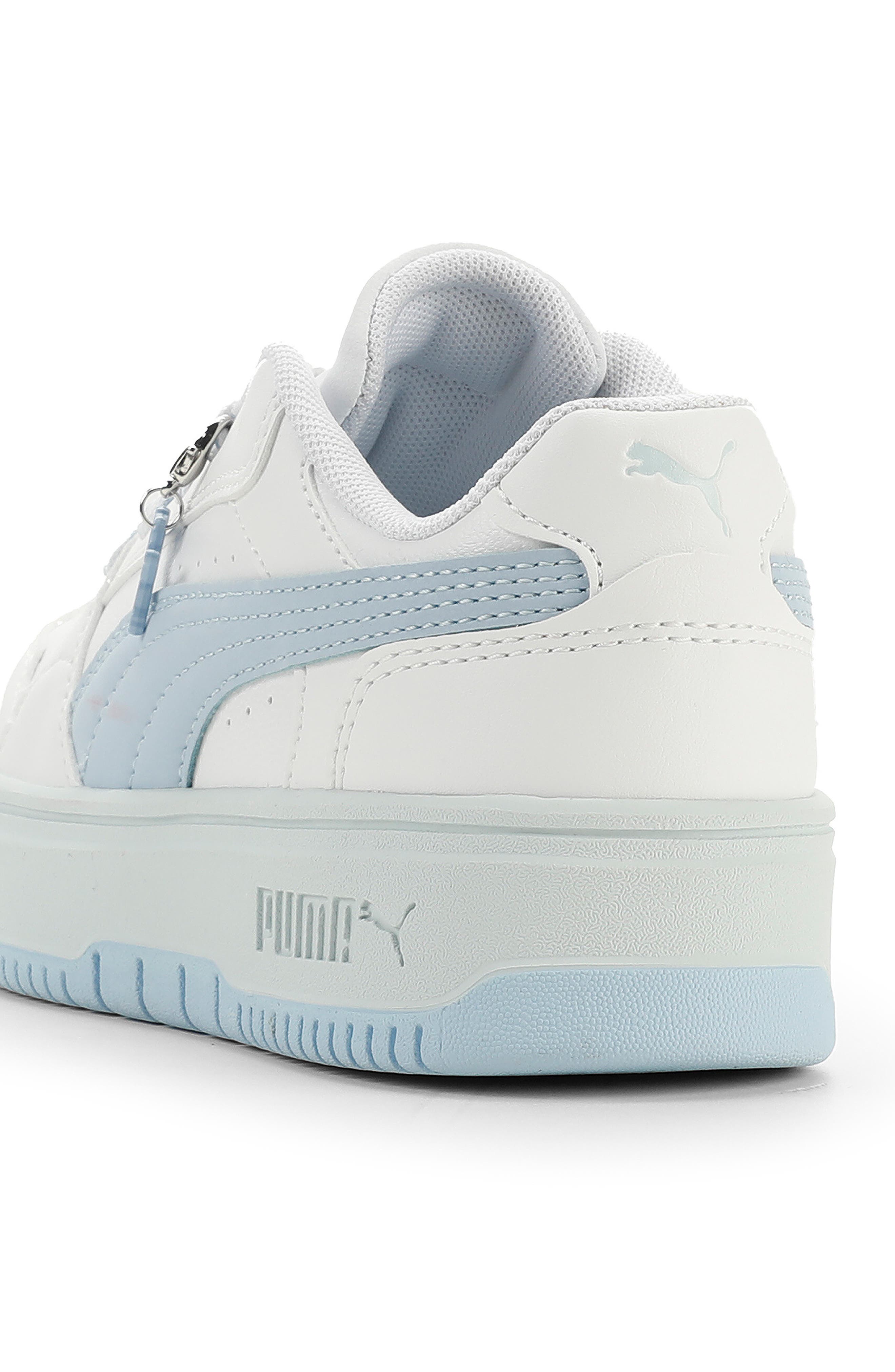 Kids' Rebound Femme Low Top Sneaker, Alternate, color, PUMA WHITE/ HAUTE TROPIC/ SEA