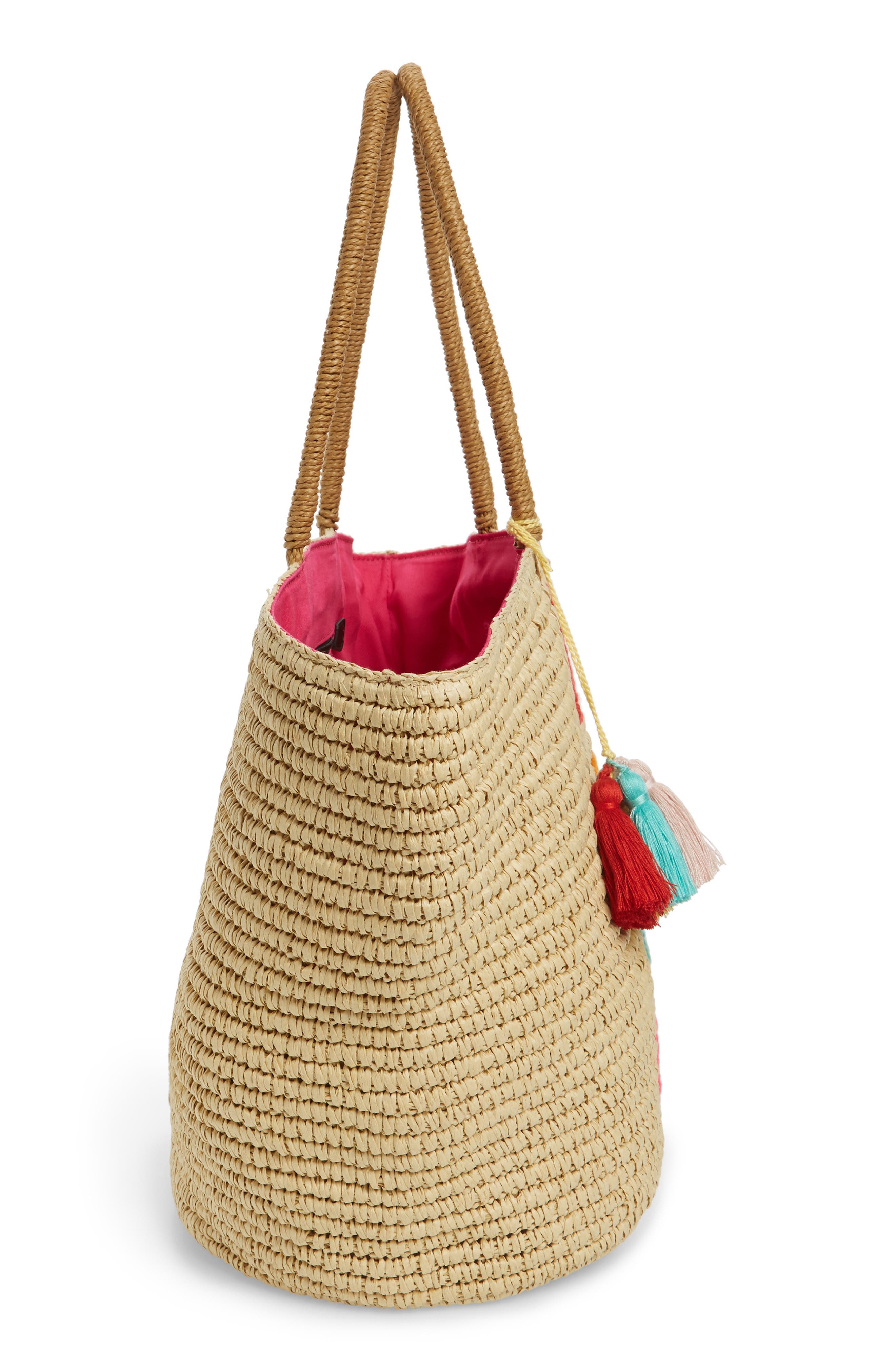 Straw Tote, Alternate, color, NATURAL