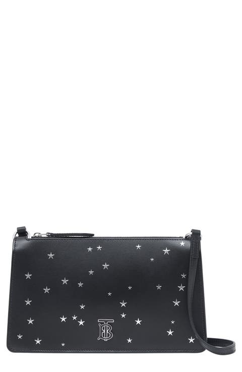 Star TB Logo Leather Crossbody Bag