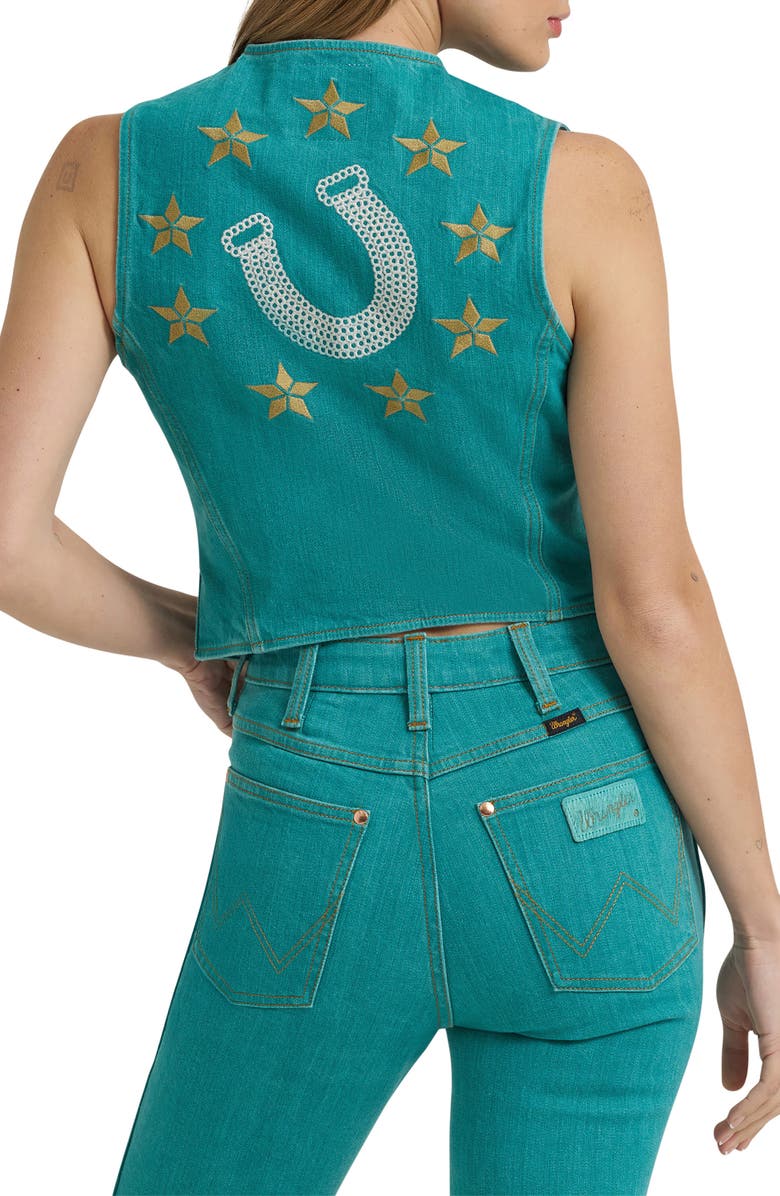 Wrangler x Lainey Wilson Embroidered Denim Vest, Alternate, color,