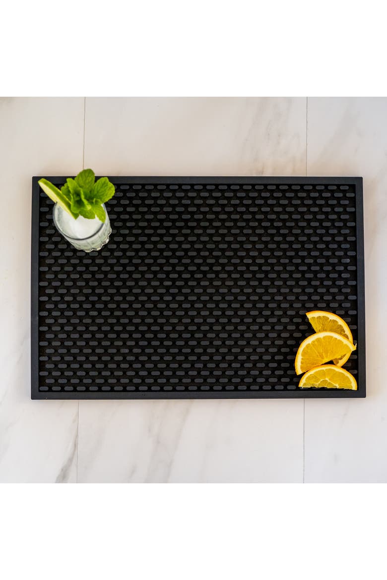 Black Silicone Bar Mat, 12x18", Alternate, color, Black