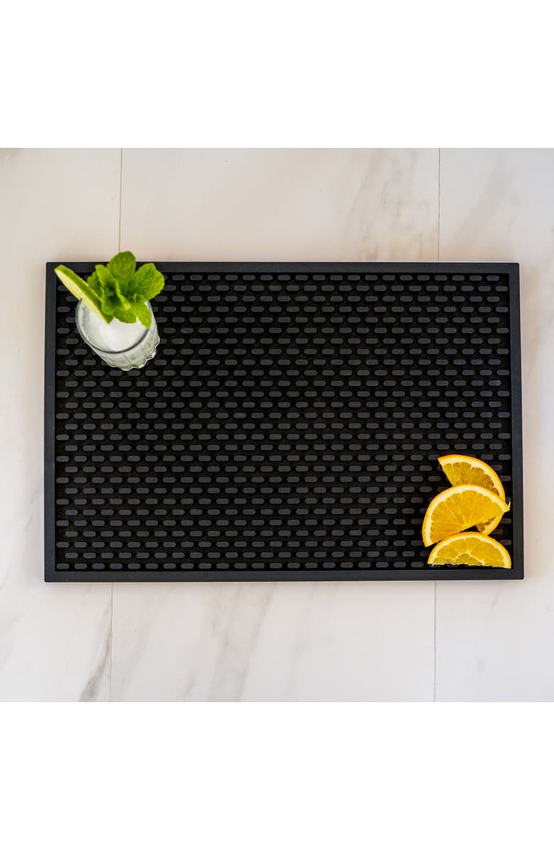 A Bar Above Black Silicone Bar Mat, 12x18", Alternate, color, Black
