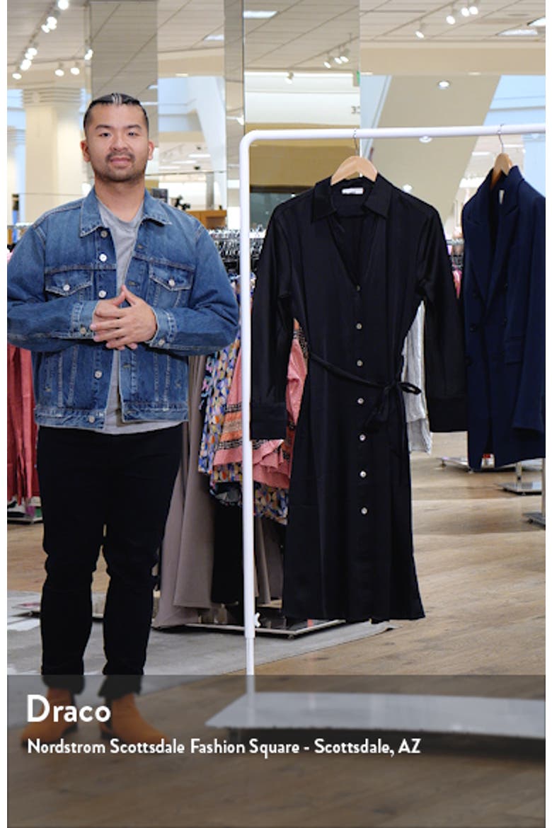 Nouveau Magnolia Long Sleeve Satin Shirtdress video