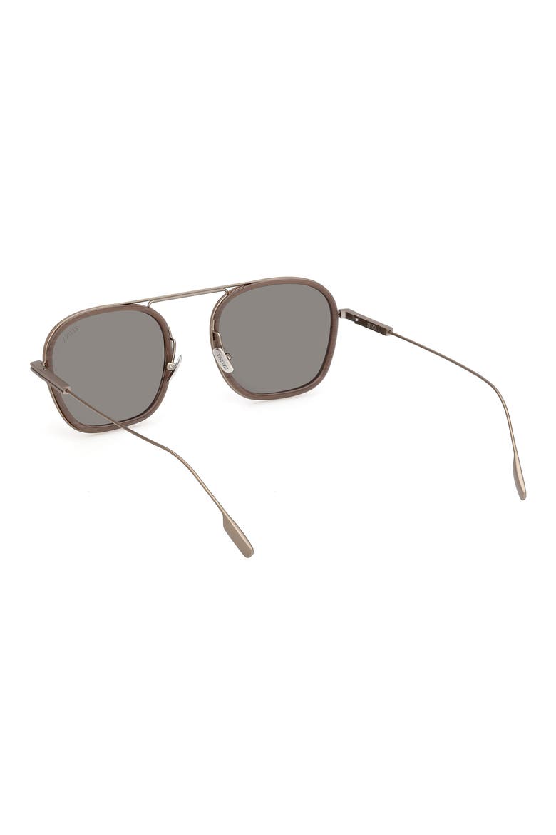 51mm Polarized Geometric Sunglasses, Alternate, color, LIGHT GOLD / STRIPED BEIGE
