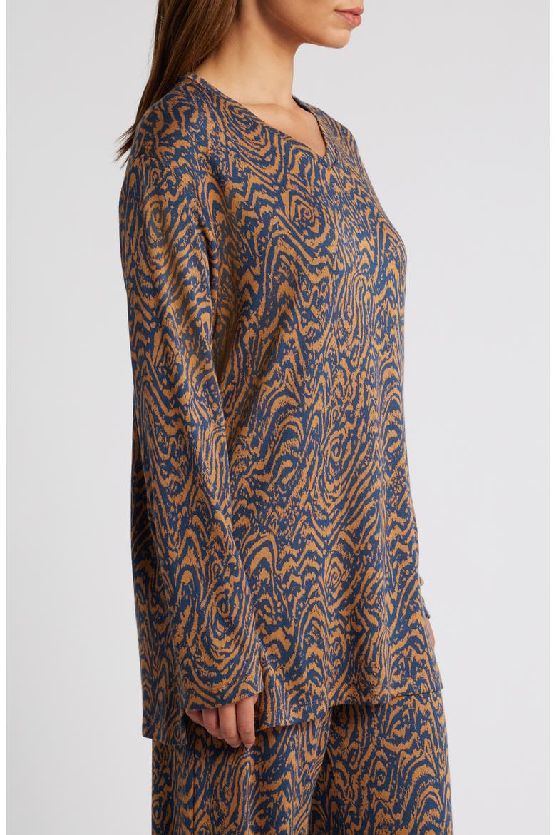 Brunulda Print Long Sleeve Top, Alternate, color, MOONLIT OCEAN