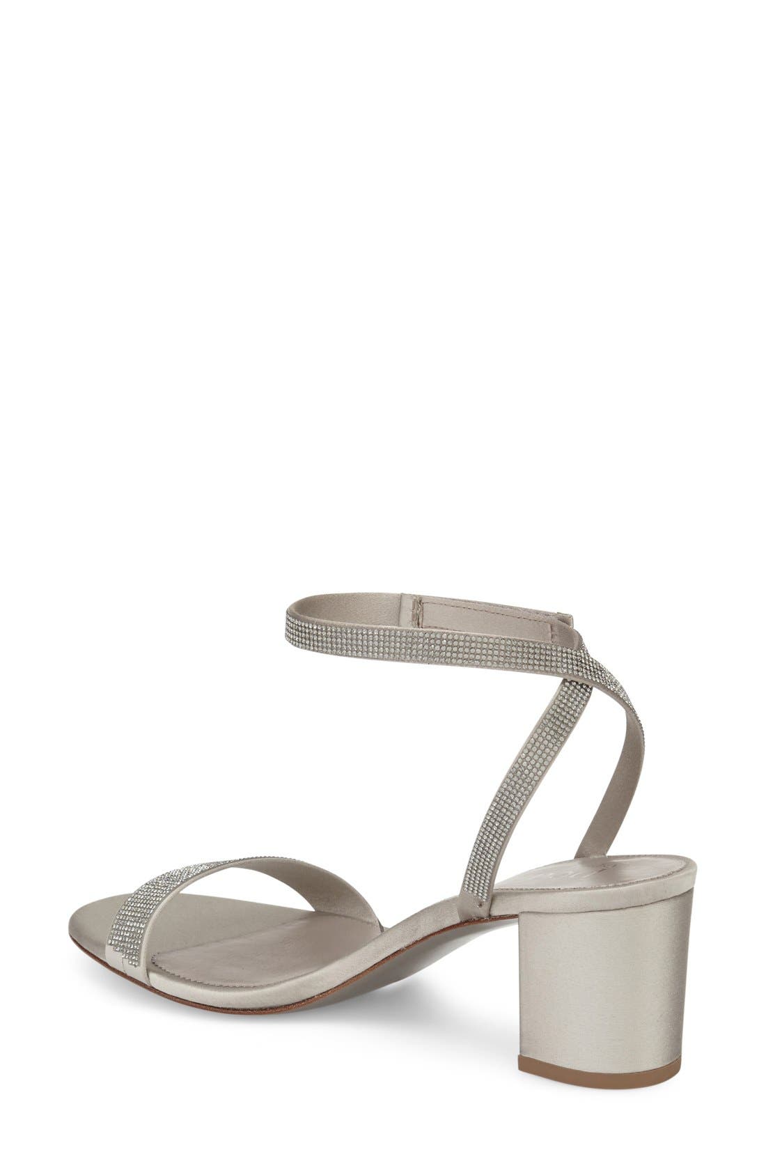 Xela Block Heel Sandal, Alternate, color, SILVER SATIN
