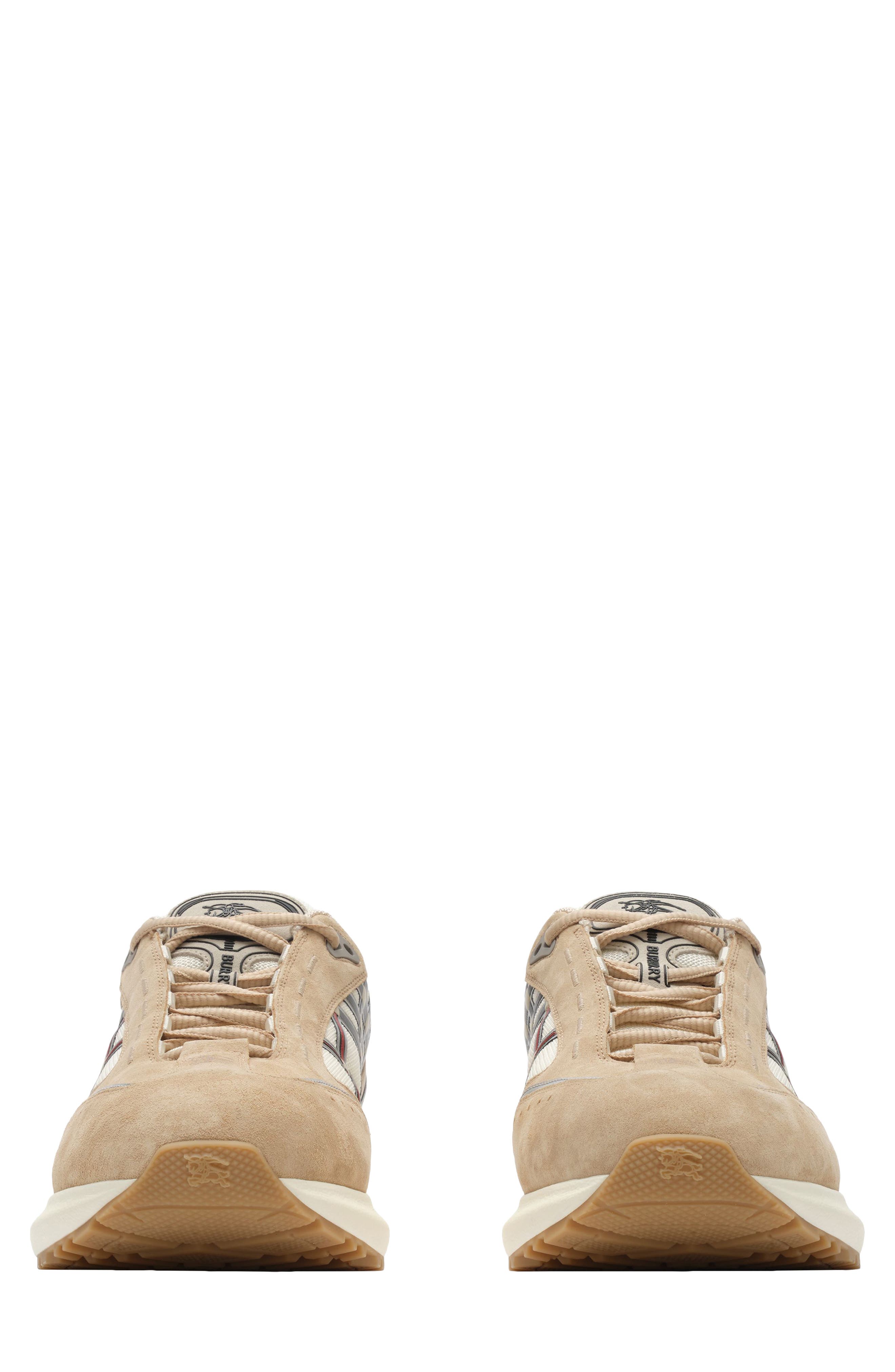 Eclipse Mixed Media Sneaker, Alternate, color, FLAX/ SILVER